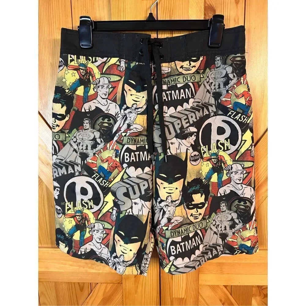 BATMAN DC COMICS STYLISH BOARD SHORTS SWIM SHORTS BOYS SIZE S (4053)
